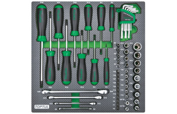 Набор инструментов TORX, 61 пр. в мягком ложементе TOPTUL  GEC6102