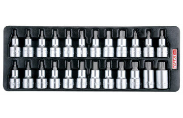 Набор головок торцевых 1/2" с насадками Hex, Torx, Spline, 24 предмета в ложементе TOPTUL  GAAT2403