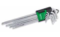 Набор длинных Г-образных ключей TORX T10-T50, 9 предметов TOPTUL GAAL0924